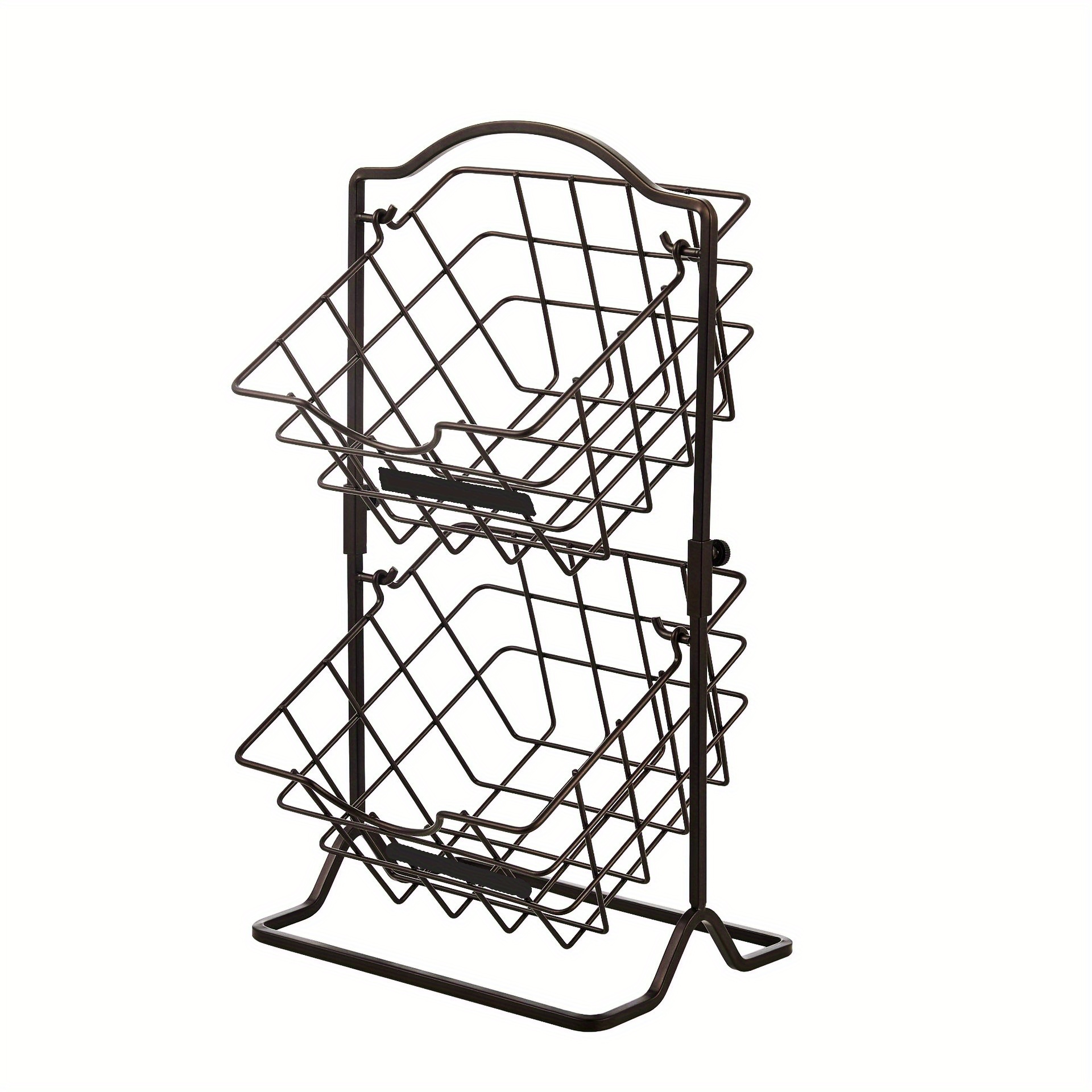 Gourmet Basics by Mikasa Grid Fruit Storage Basket, 2 Tier, Black