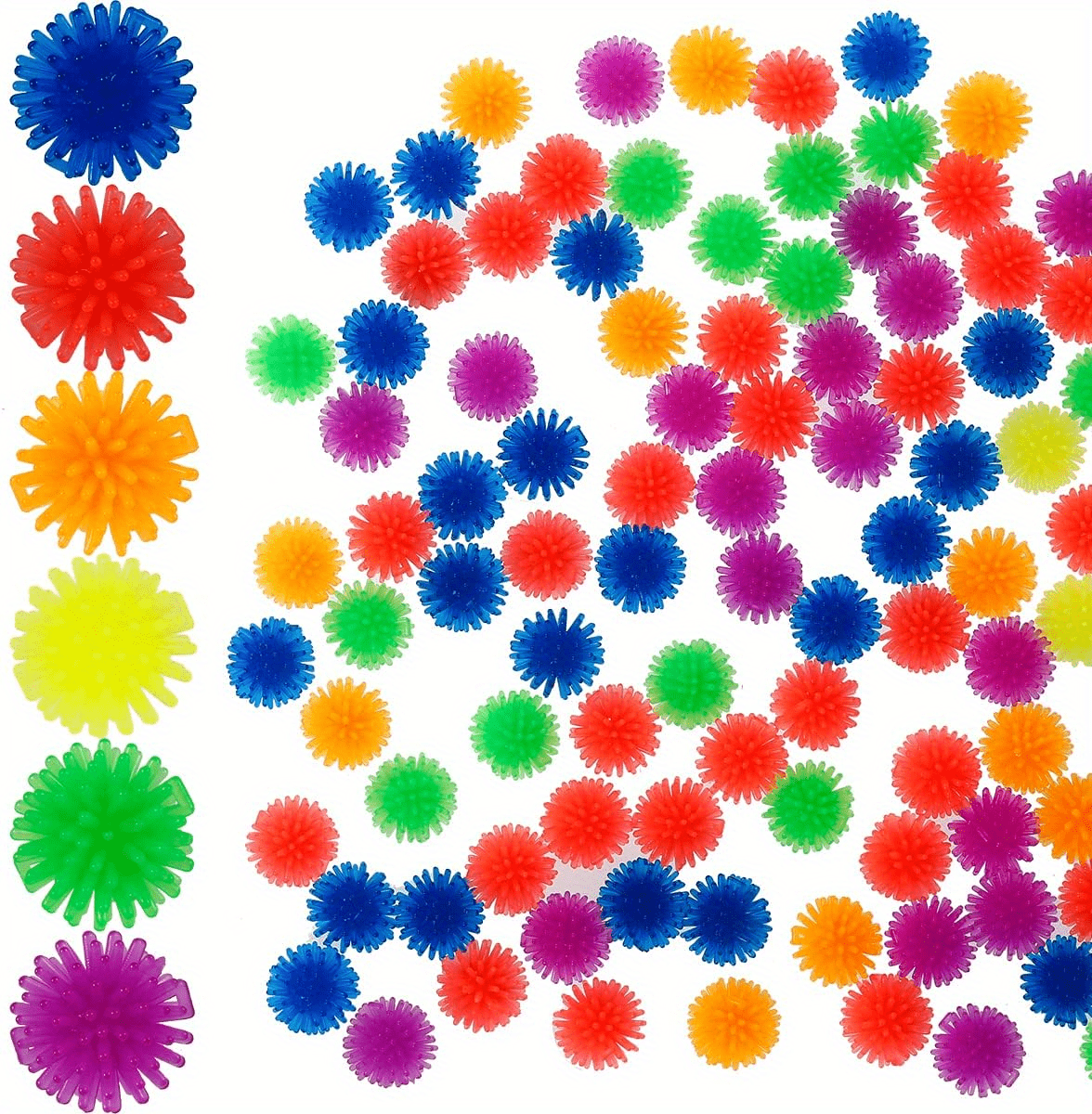 Soft Sensory Spiky Hedge Balls Vibrant Colors Calming Fidget - Temu