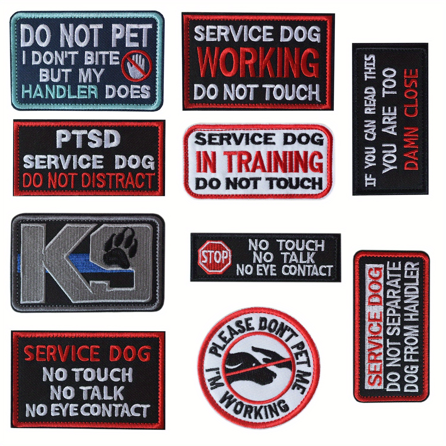 Industrial Puppy Service Dog Patches, 2 Count, Large