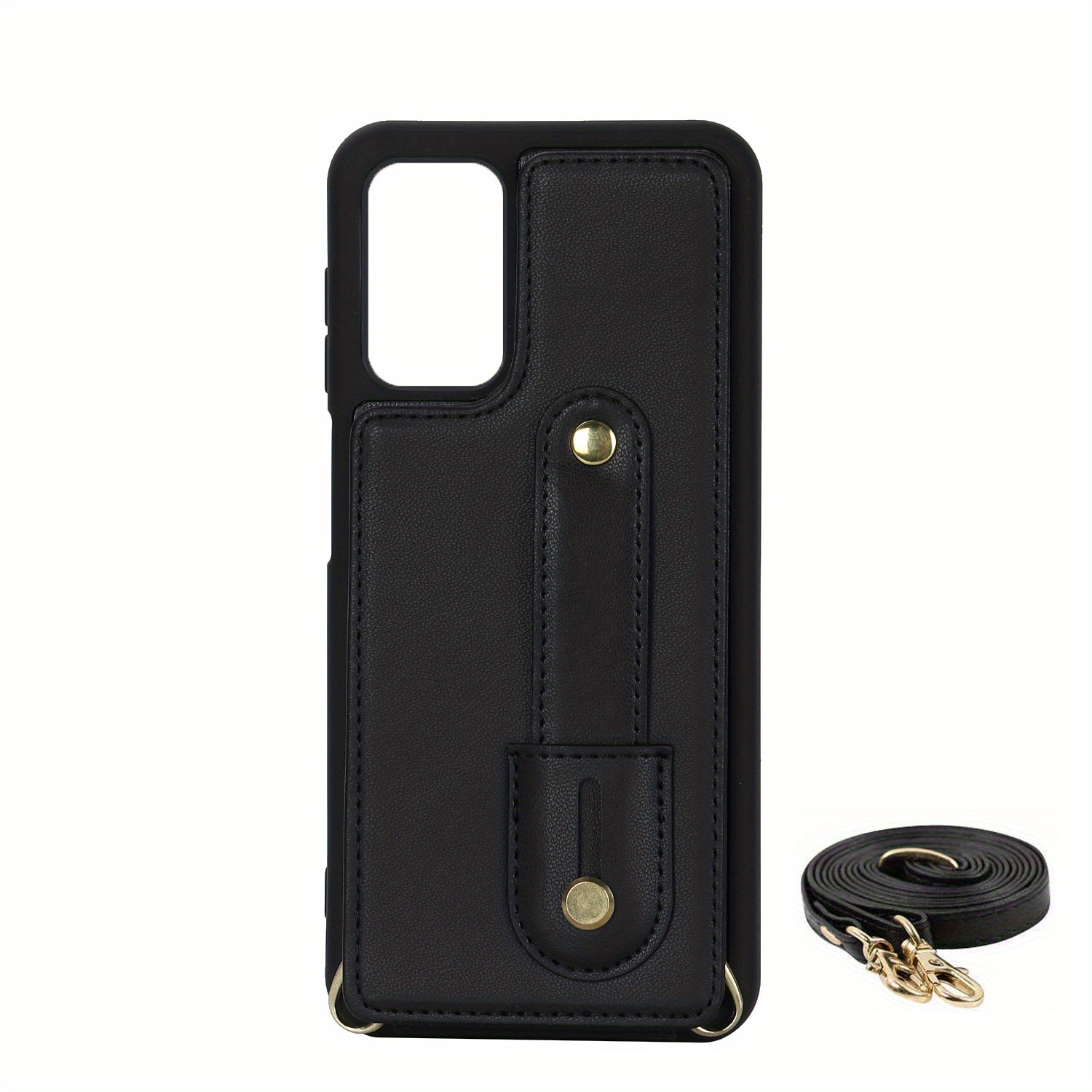 Fashion Black Leather Card Holder Wallet Phone Case for iPhone 11