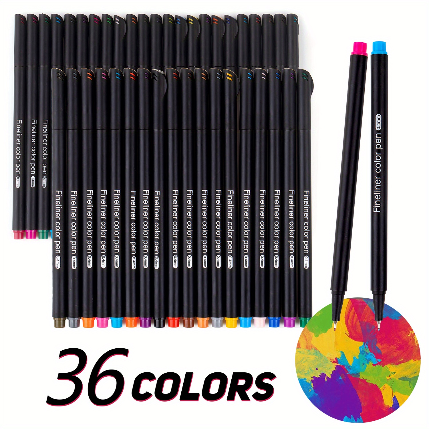 Stylos de planificateur de journal 12 couleurs/36 couleurs, marqueurs à  pointe fine colorés, stylos à dessin, stylo à feutre fin poreux pour écrire