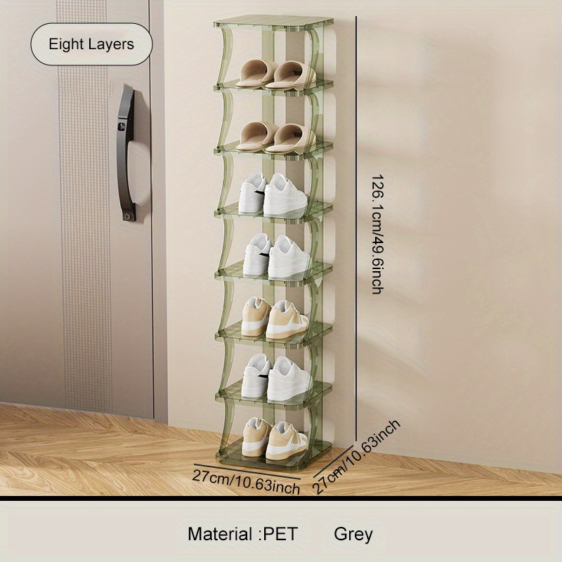 Space Saving Plastic Shoe Rack Stackable Floor Standing - Temu Austria