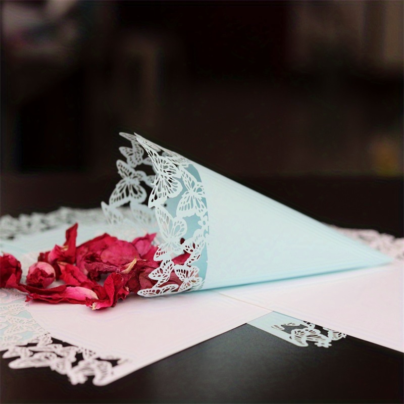 10 Unidades/paquete Conos Papel Encaje Mariposa, Decoración Boda, Conos  Papel Pétalos Flores Confeti Boda, Empaque Regalo Flores Frescas Día San  Valentín - Hogar Cocina - Temu