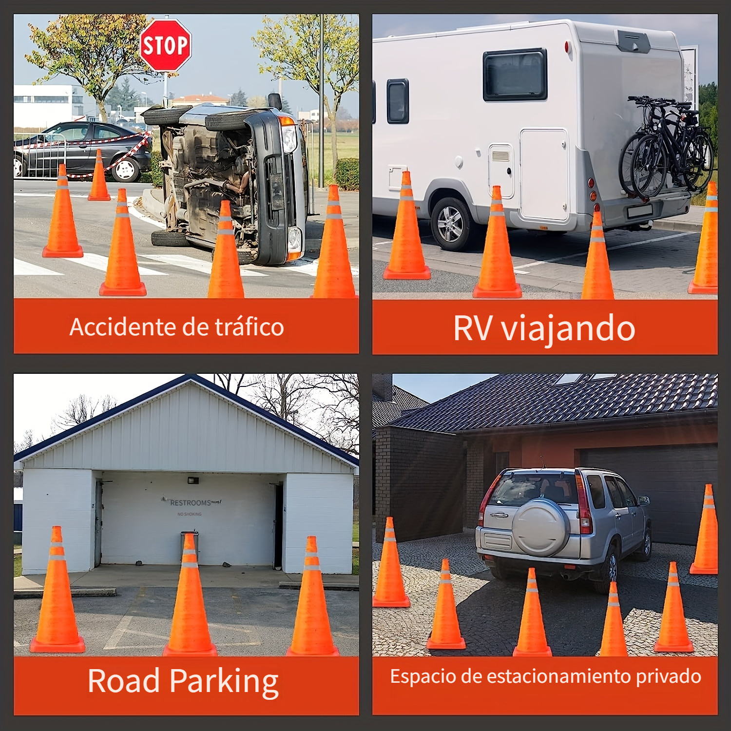 Conos reflectantes de señalización vial — Planas