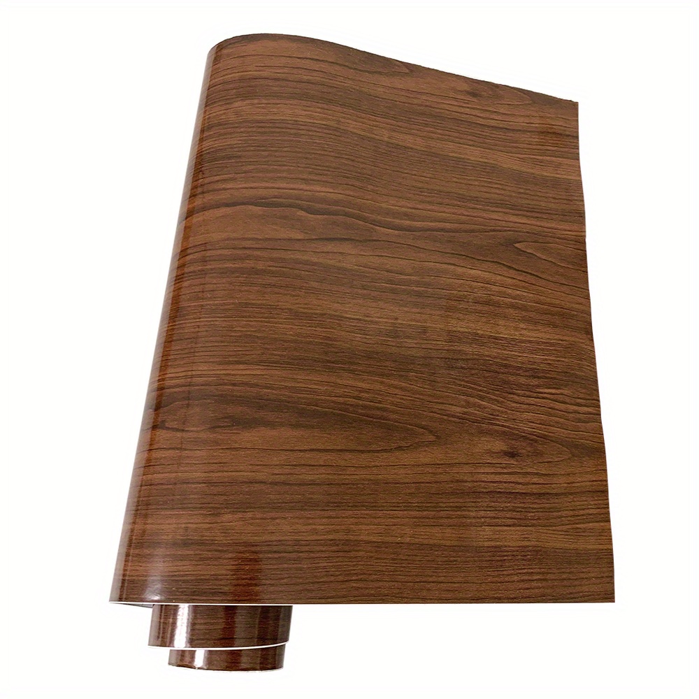  HHF-1 Adhesivo de vinilo texturizado de grano de madera de alto  brillo, acabado sintético, rollo de lámina para muebles de oficina en casa,  bricolaje, liberación de aire, calcomanías de automóvil 