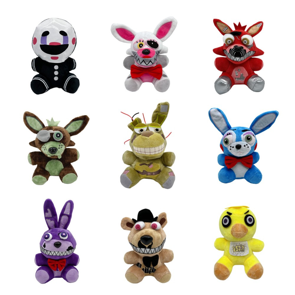  FNAF- Plush- Plush Toys-All Characters (7)- Plush Toys: Spring  Trap, Fox，Bonnie，Withered Foxy(Marionette) : Toys & Games