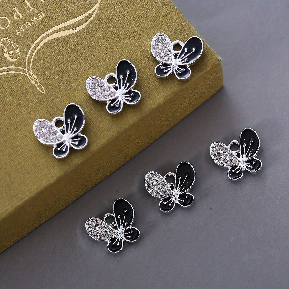 5 Colors Shining Exquisite Butterfly Design Alloy Enamel - Temu