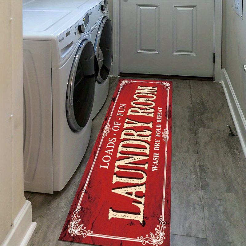 Laundry Room Rug Non Slip Flannel Laundry Mats Home Decor Temu