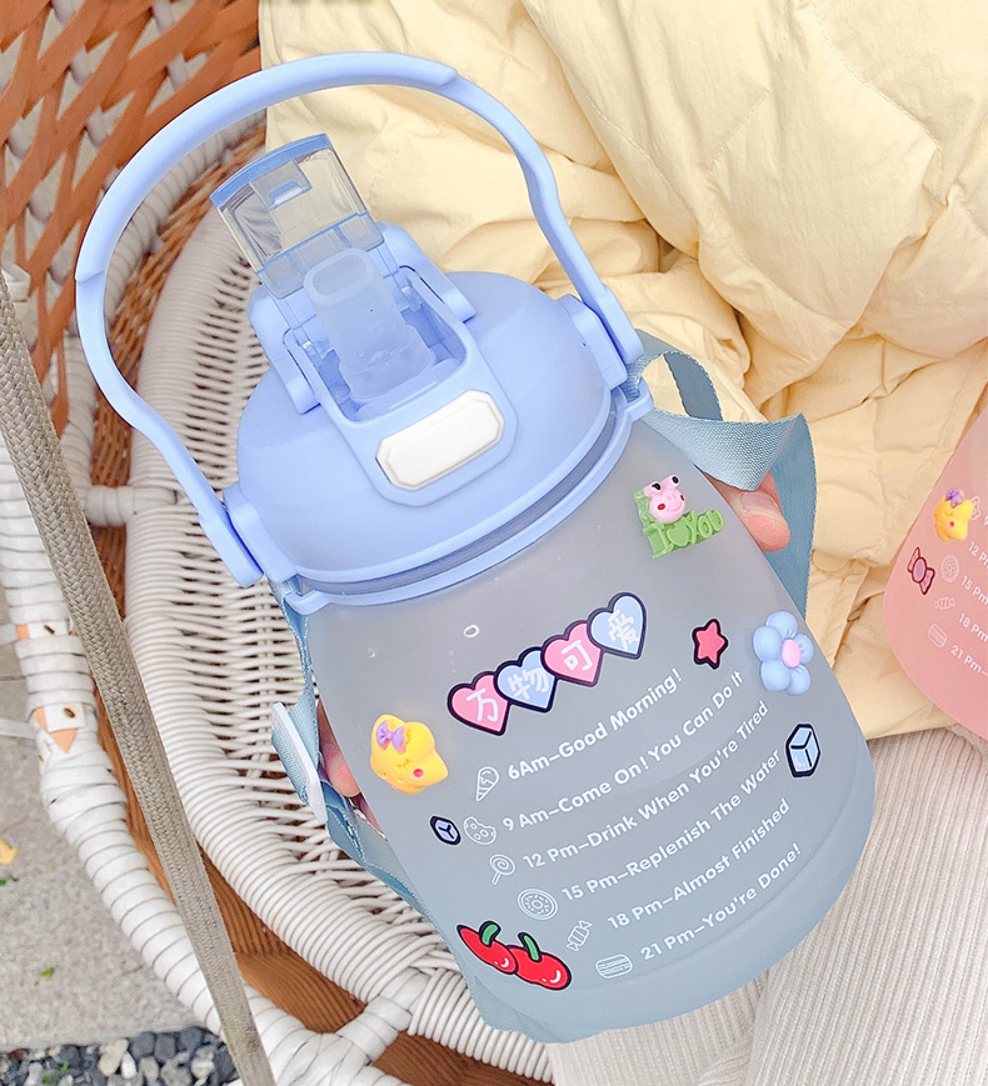 Cheers US 1300ml Kawaii Water Bottle for Girls Cute Kids Water