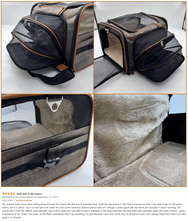 airline approved expandable pet carrier with wheels two side expansion design for dog soft carrier details 15