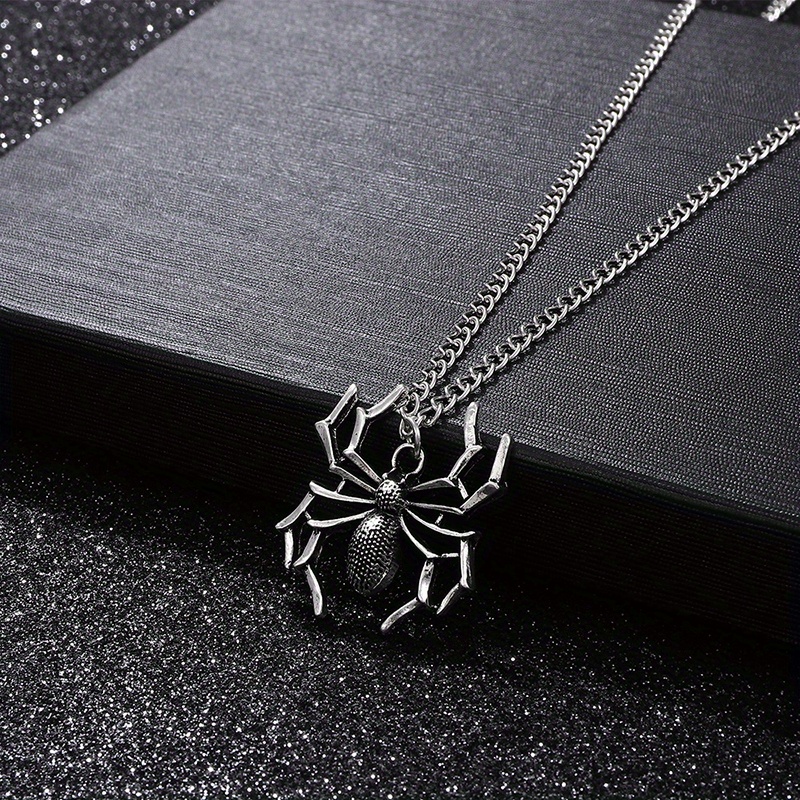 Spiderman Charm Pendant with Black Leather Chain – shopkiasha