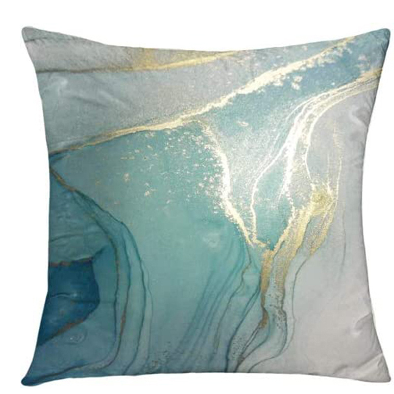 Marble Texture Turquoise And Golden Silvery Decorative Throw Pillow Covers  Luxury Abstract Fluid Art Ink Soft Velvet Pillow Case Square Cushion Covers  For Couch Sofa - Temu