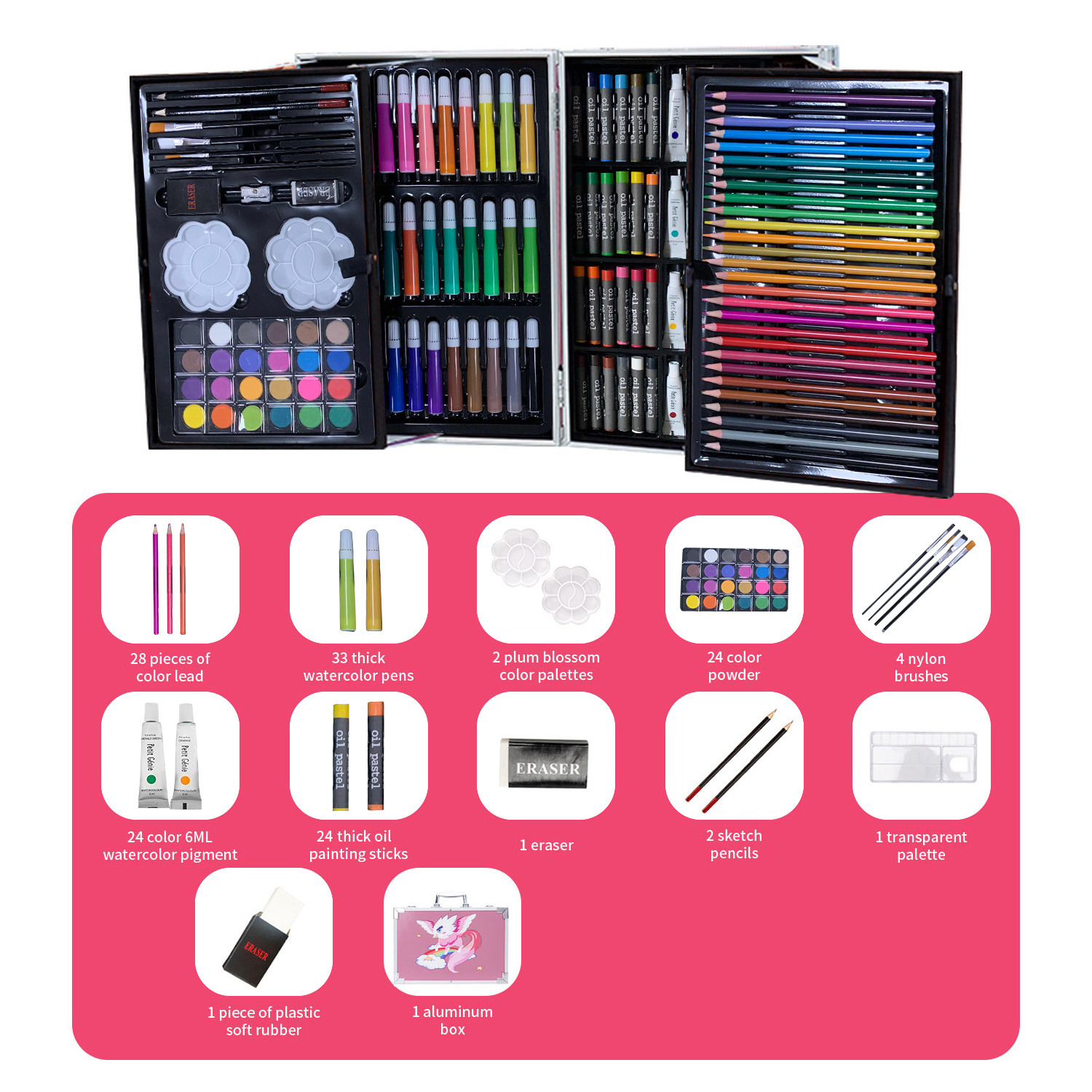 145pcs Painting Gift Art Set Box, Painting And Drawing Set For Kids Girls  Boys Teenagers, Colored Pencils, Watercolor Pencils, Watercolor Paints, Oil