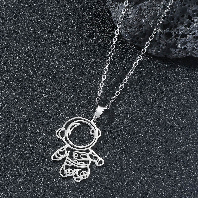 Tiny Sterling Silver Astronaut Necklace Small Outer Space 