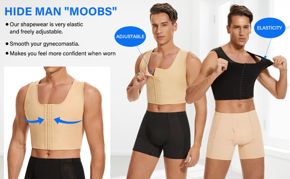 Bingrong Men's Chest Compression Shirt Slimming Body Shaper Tummy