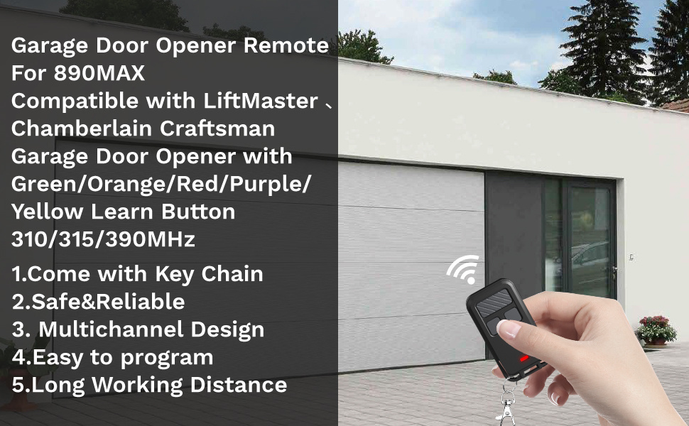 Garage Door Remote With Keychain For Liftmaster Chamberlain Craftsman Genie  Linear Wayne Dalton Etc Opener Has Learn Button Temu