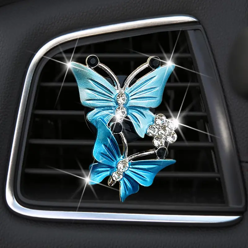 Car Air Fresheners Vent Clips For Women Cute Dual Butterfly - Temu