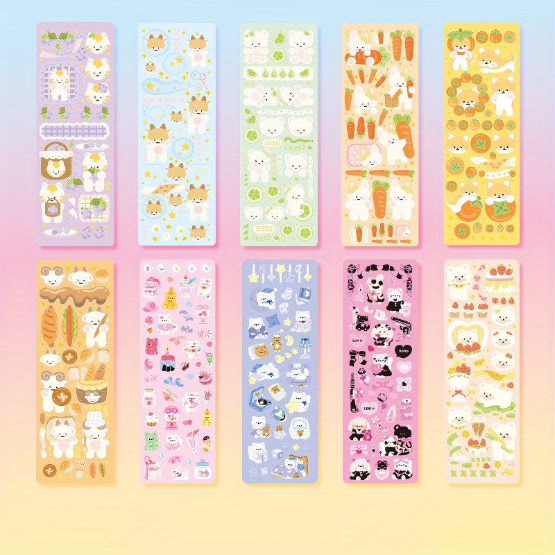 Pegatinas Kawaii Pegatinas Decorativas Pegatinas Lindas Fácil De Pelar  Impermeable Lindo Estilo Animal De Dibujos Animados Exquisito Patrón  Transparente Pegatinas Kawaii Para ANGGREK Arte y Manualidades