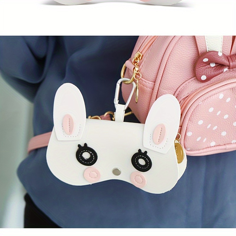 cartoon owl rabbit demon design glasses bag cute pu leather sunglasses pouch portable eyewear container with lobster clasp details 9