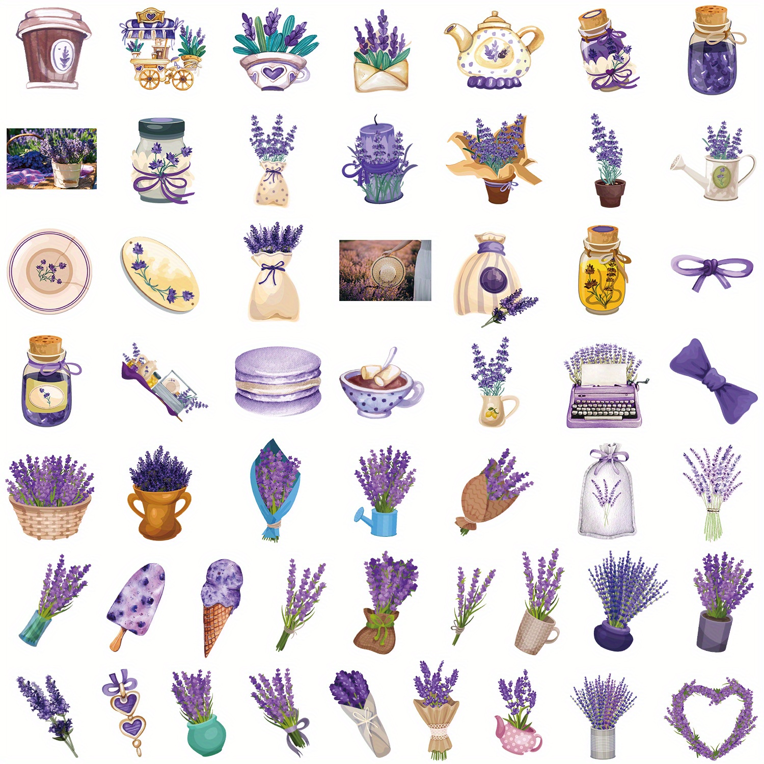 50pcs Cute Stickers for Girls, Purple Stickers Pack, Laptop Stickers,Water Bottles, Waterproof,Journal Stickers, Size: 4