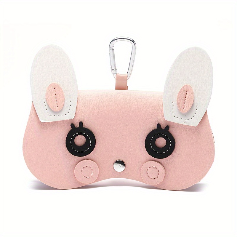 cartoon owl rabbit demon design glasses bag cute pu leather sunglasses pouch portable eyewear container with lobster clasp details 3