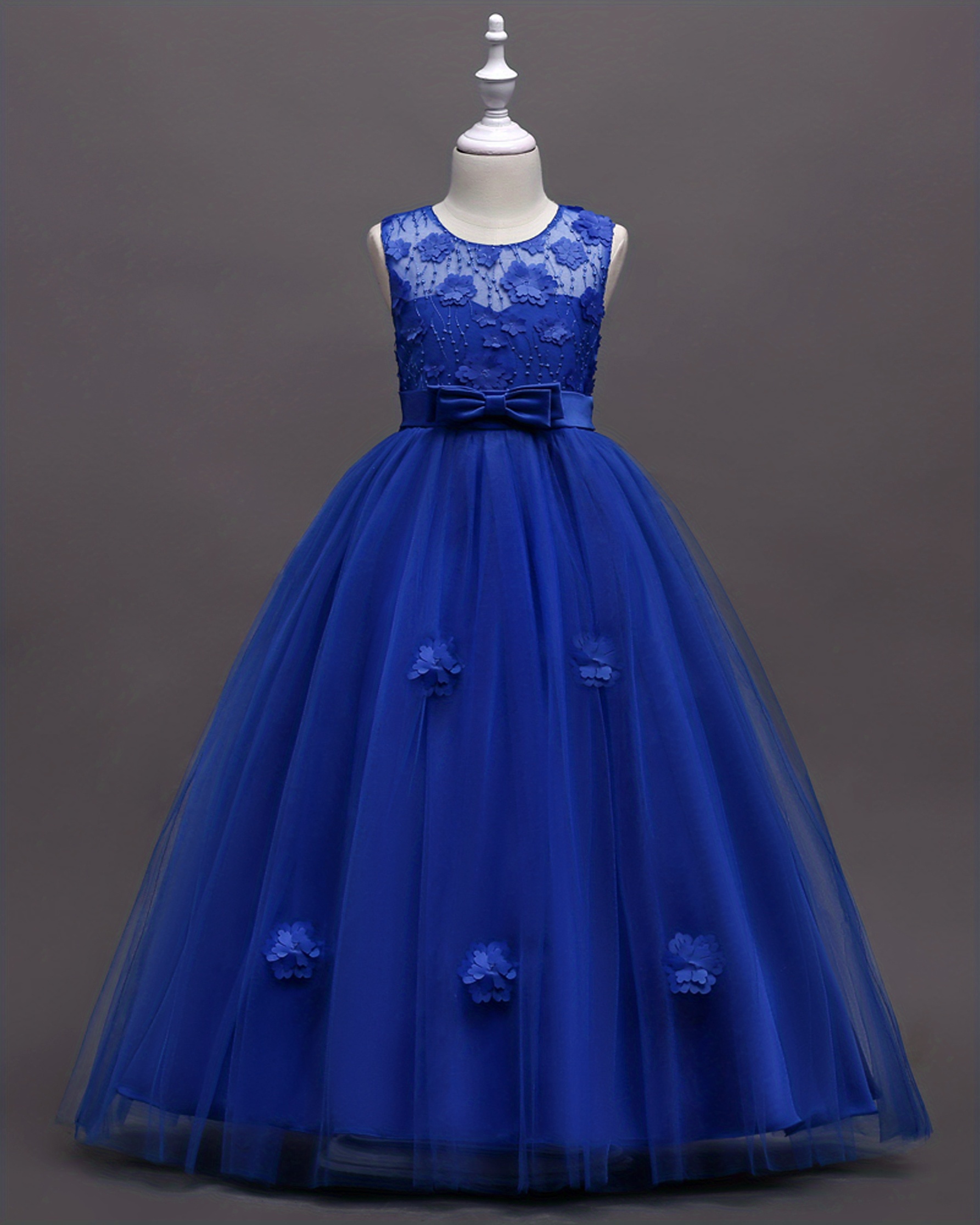 Royal blue gown for flower outlet girl