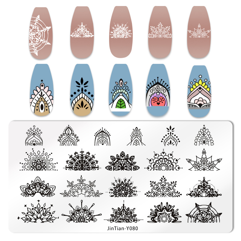 Snowflake Birds Nail Stamping Plates Checkered Plaid Checkerboard Rose  Flowers Winter Snow Nail Moon Star Snake Metal Nail Stamping Plate 