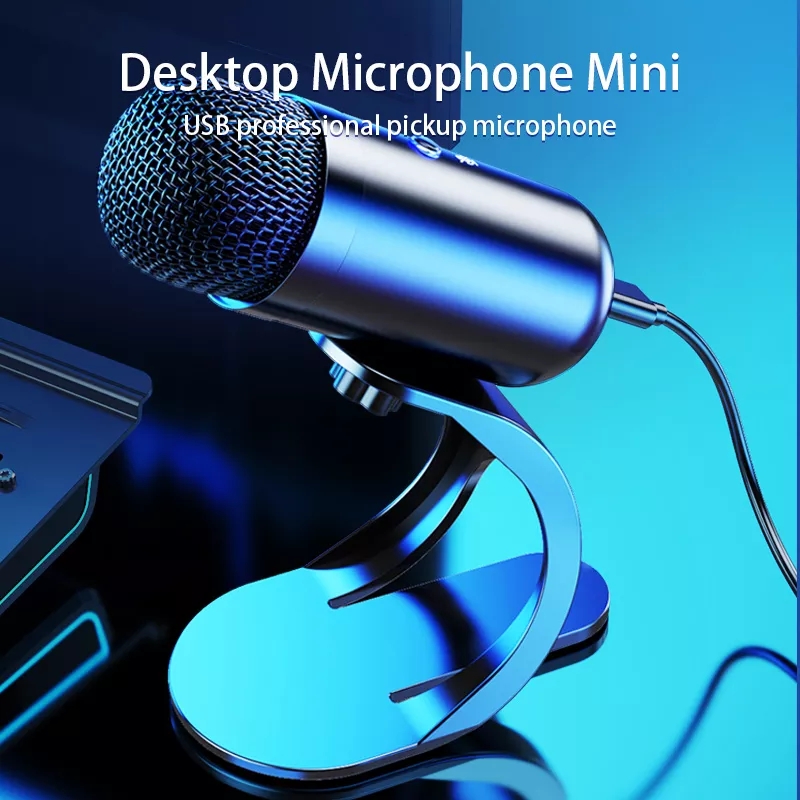 Multipurpose Professional USB Microphone Plug And Play Computer Podcast  Condenser Metal Microphone Holder Kit For Studio, E-sports Games, Singing,  Rec
