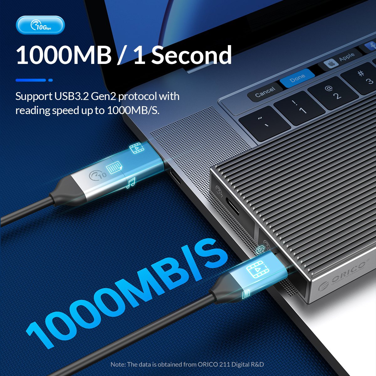 Orico Dual M.2 Nvme Ssd Enclosure Usb C To M2 Adapter For M - Temu