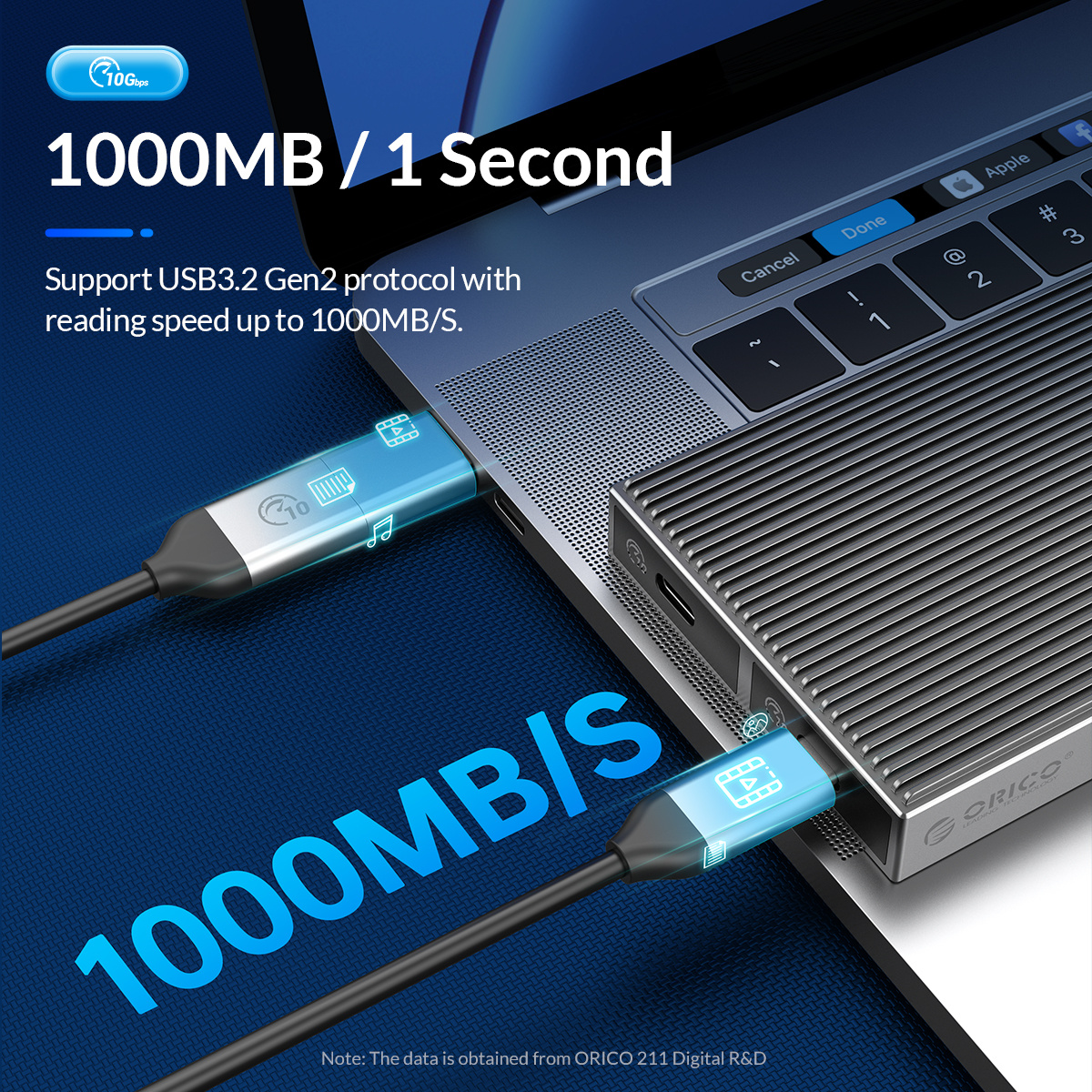 Boîtier SSD ORICO Dual M.2 NVMe adaptateur USB C vers M2 - Temu France