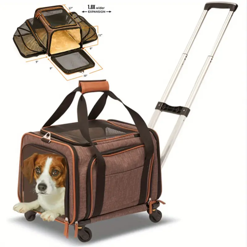 Airline Approved Expandable Pet Carrier With Wheels Two Side - Temu