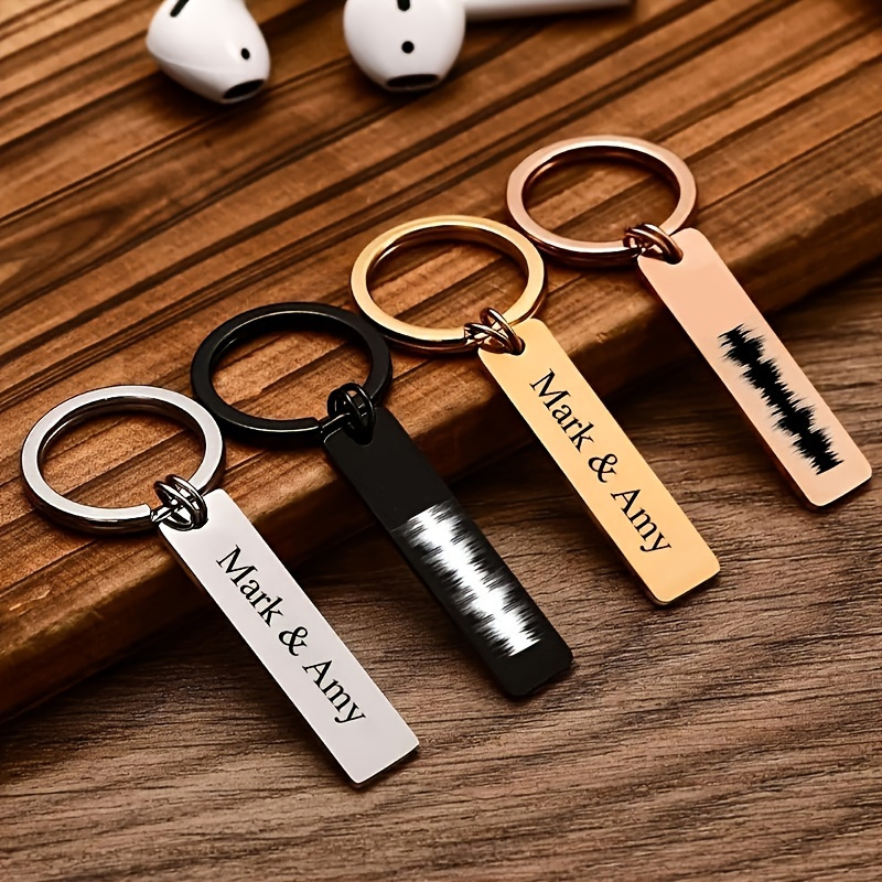 

1pc Couple Stainless Steel Key Chain Can Engrave Name Tag Personalized Valentine's Day Love Key Chain Jewelry Gift Wedding Anniversary Birthday Gift