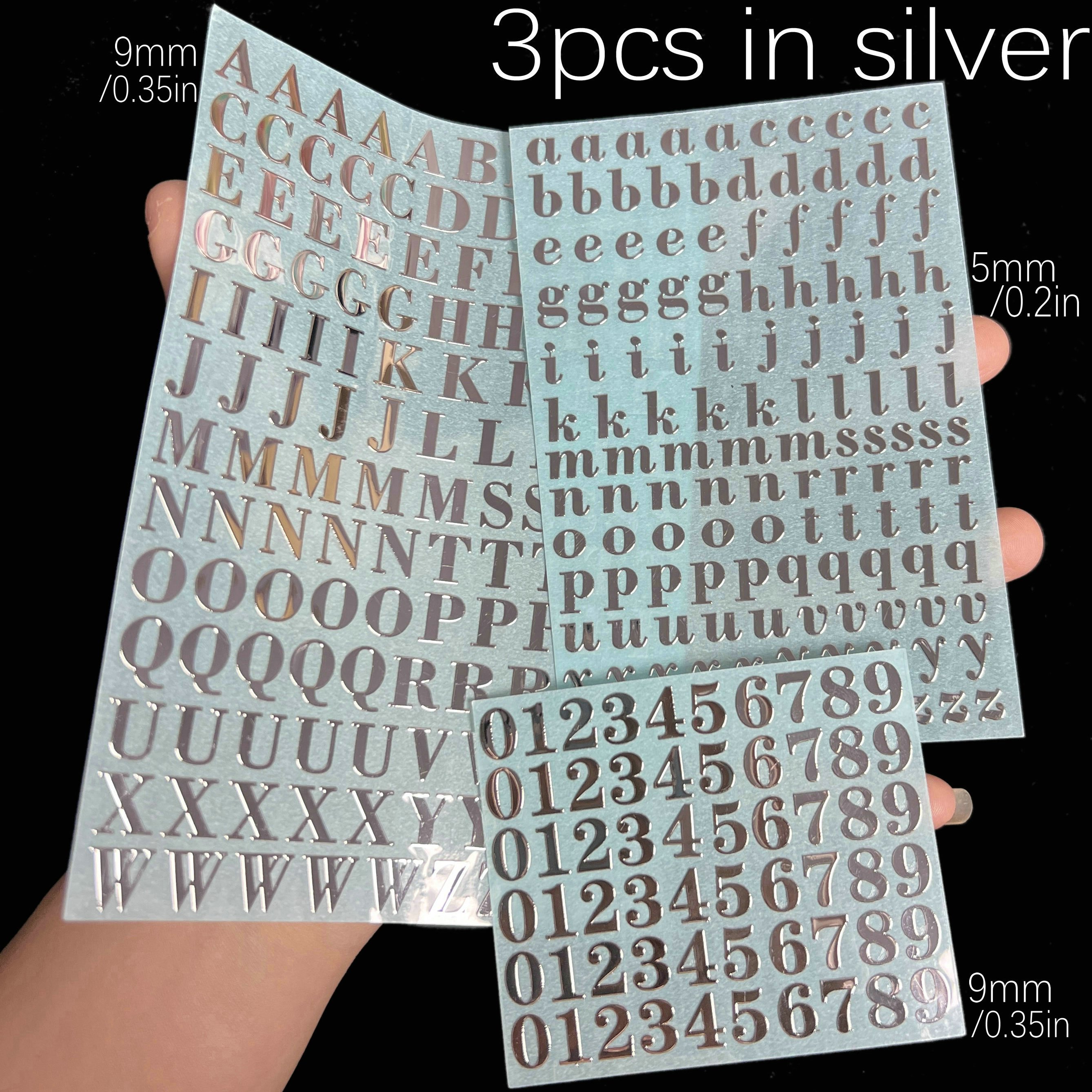 540pcs White Letter Stickers, Glitter Cursive Alphabet Letter and