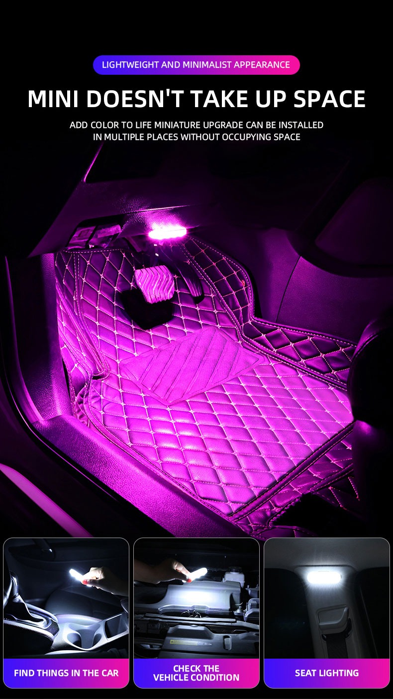 1pc Touch Sensor Led Luce Ambientale 8 Led Car Interior - Temu Italy