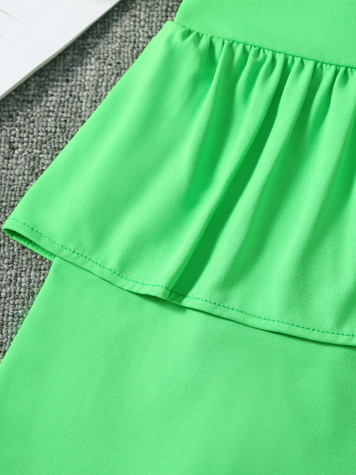 Solid Ruffle Trim Skirt