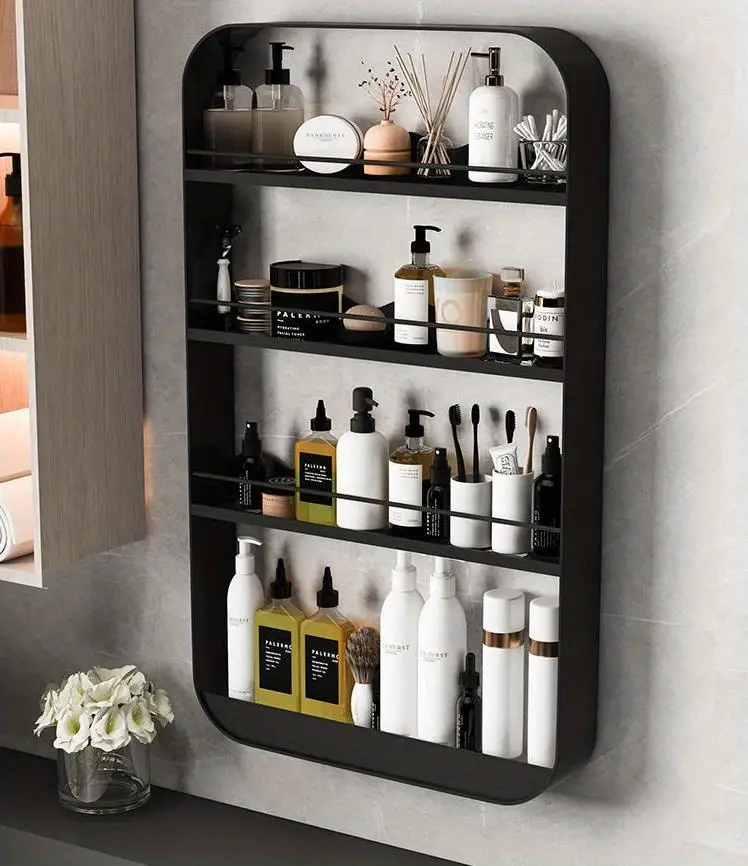 1pc toilet wall rack bathroom toilet washstand cosmetics wall mounted punch free hanging wall storage rack details 1