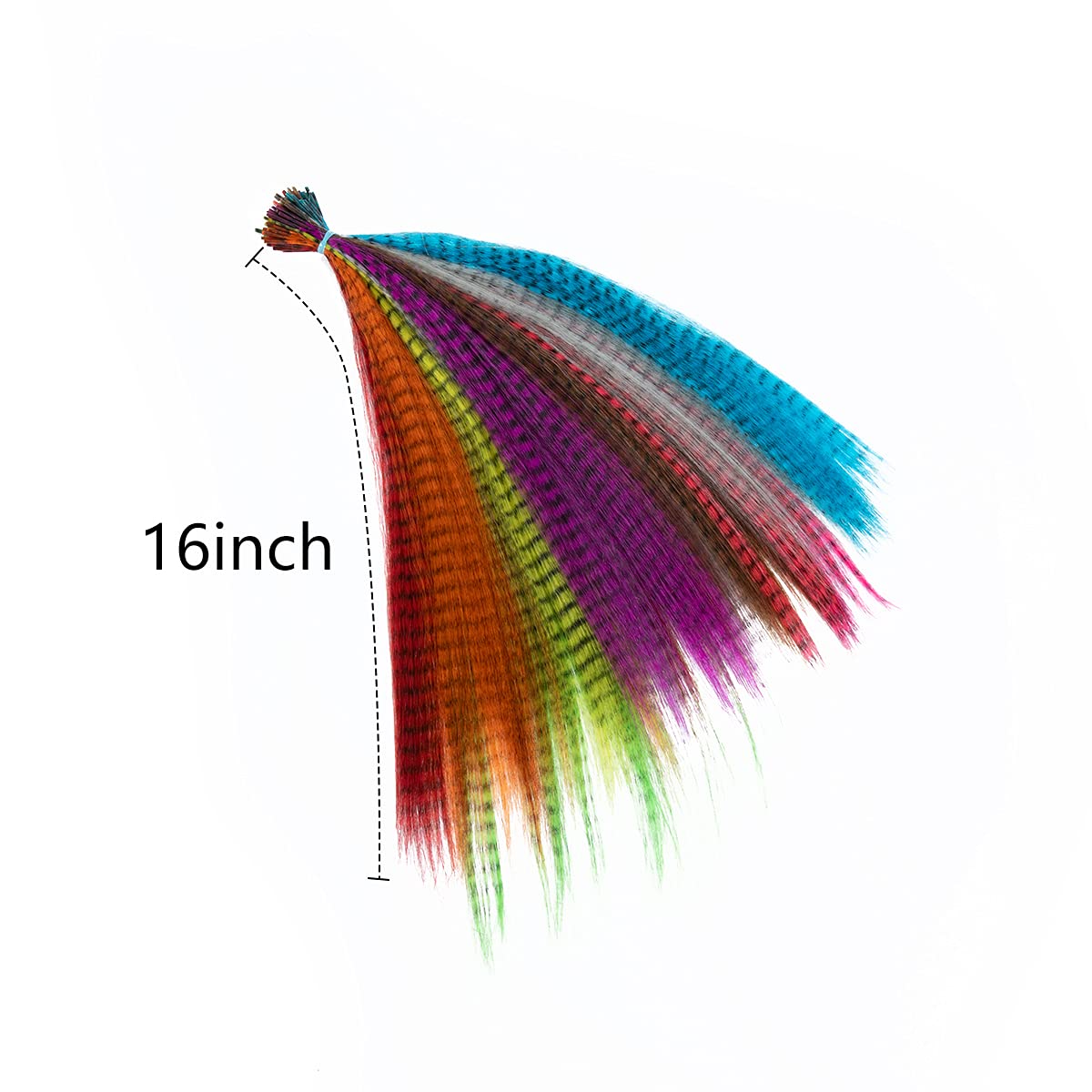 Synthetic Feather Hair Extensions Fake Hair I Tip Rainbow Temu