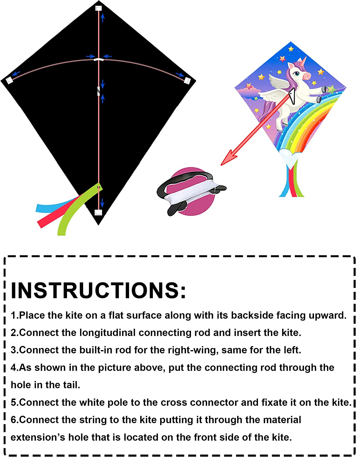 Portable Cartoon Kites For Kids Family Outdoor Games, Foldable Cute ...