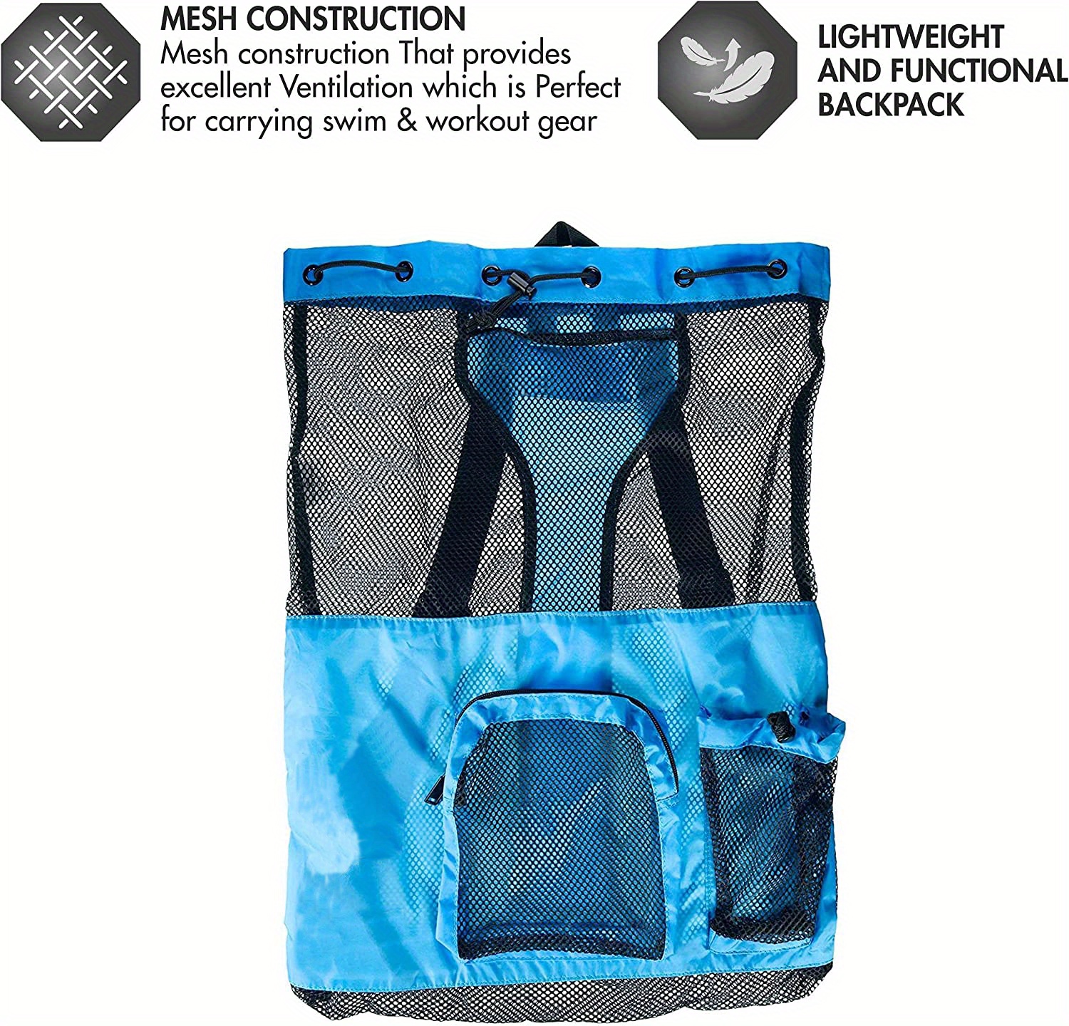 Large Mesh Swimming Bag Pool Beach Backpack Temu