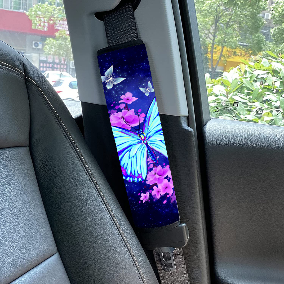 TEMU & Car Seatbelt Cover - Comfortable Polyester Shoulder Pad With Black Straps For All Vehicles, Seatbelt Padding|elegant Accessory|stylish , Seat Belt Cover Shoulder Strap