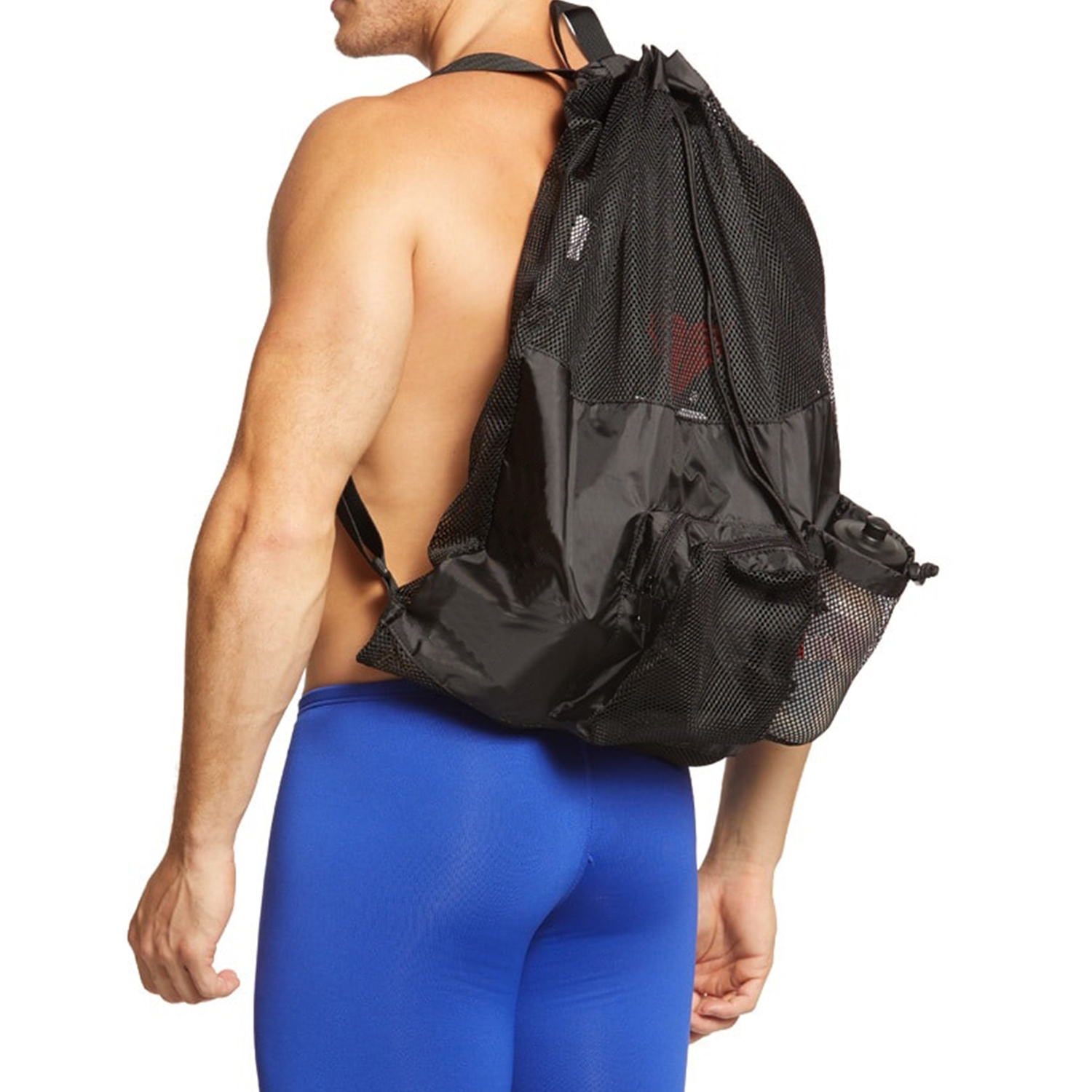 Bolsa de natación para nadadores, bolsa de natación de malla grande, 80 L  (capacidad de 8 balones de fútbol), mochila de playa ligera impermeable con