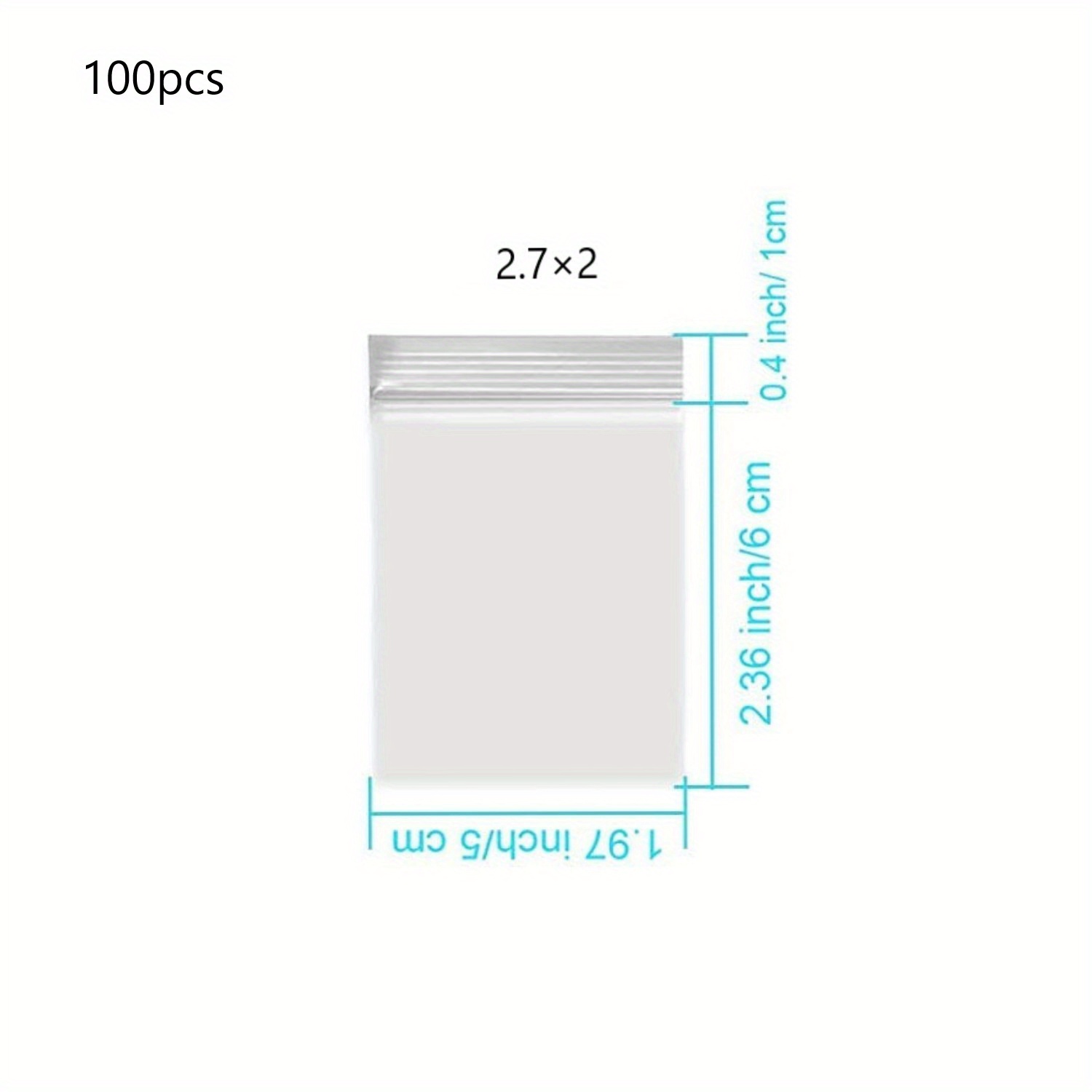 2 x 2 Clear Small Baggies 2 Mil 100pcs Resealable Mini Zip Plastic Bags  for Jewelry Parts 