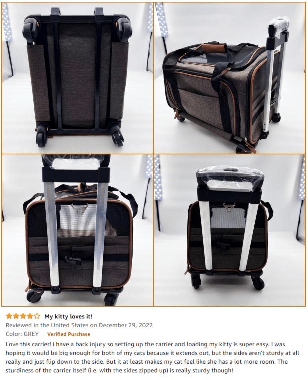 airline approved expandable pet carrier with wheels two side expansion design for dog soft carrier details 11