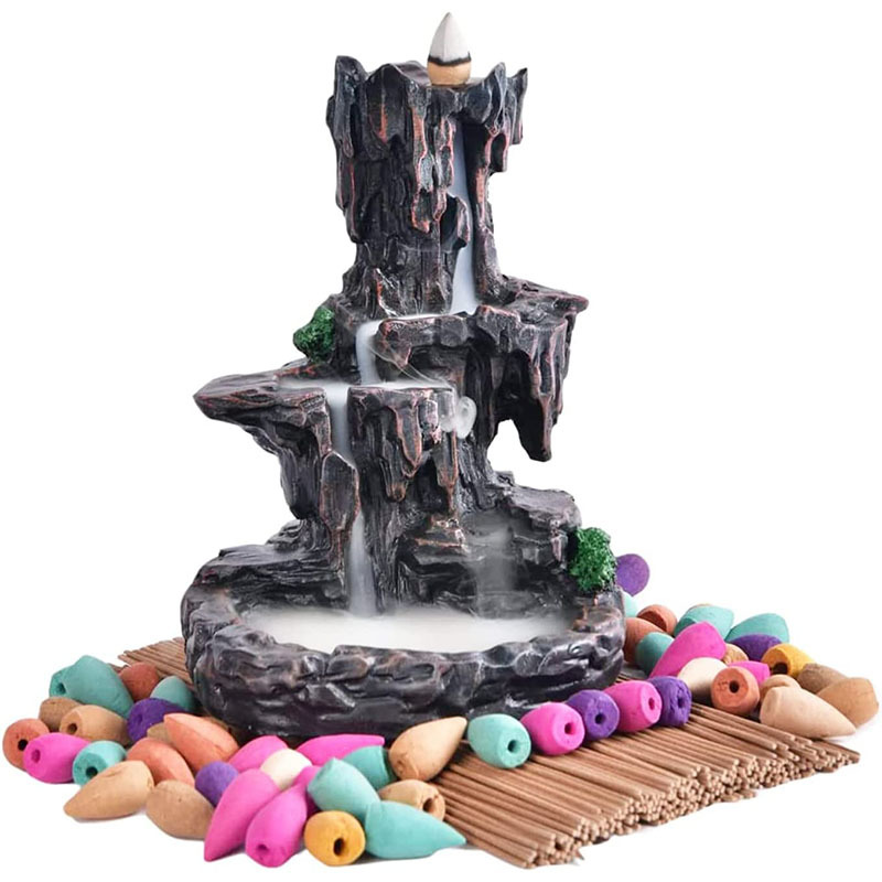 Waterfall Backflow Incense Burner Holder Meditation Yoga - Temu