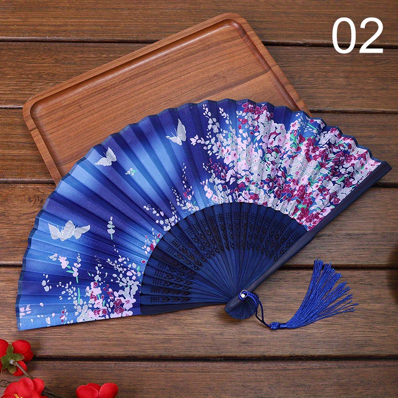 JOHOUSE 12PCS Folding Paper Fans, Handheld Paper Fan Foldable Decorative  Fans Blue Bamboo Fan for Summer Beach Party Dancing DIY Wall Decoration