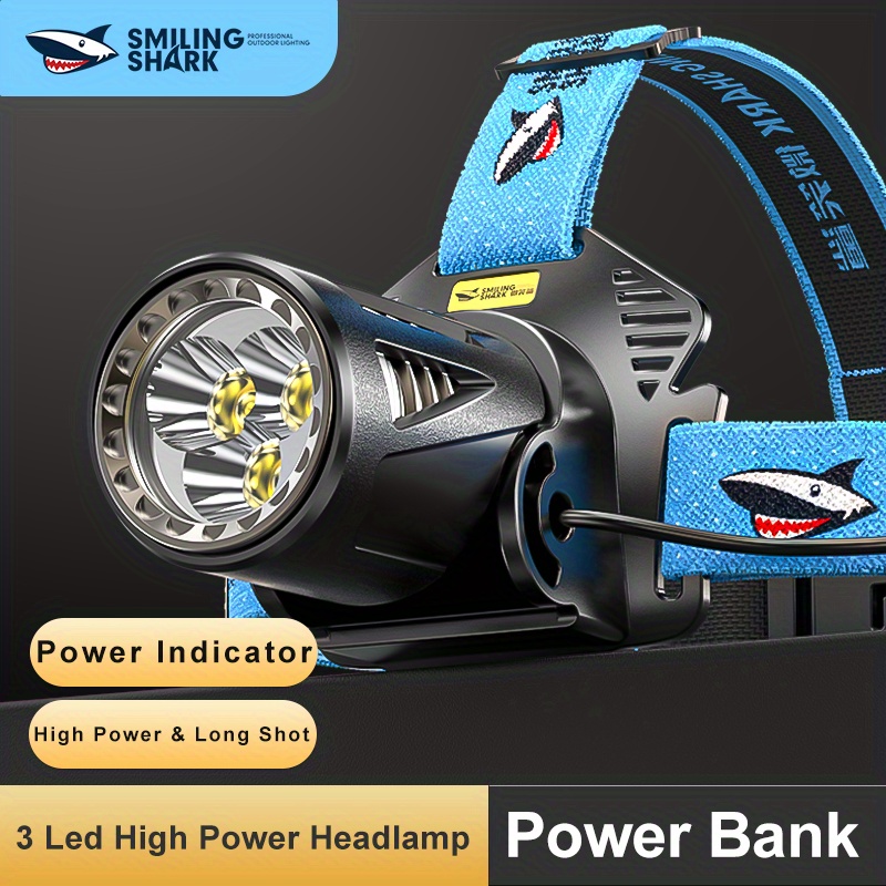 Smiling Shark Led-kopflampe, Usb-wiederaufladbare Stirnlampe Roten  Warnlichtern, Led-sensor/bewegungs-kopflampe Camping, Wandern, Notfälle -  Sport & Freizeit - Temu Germany