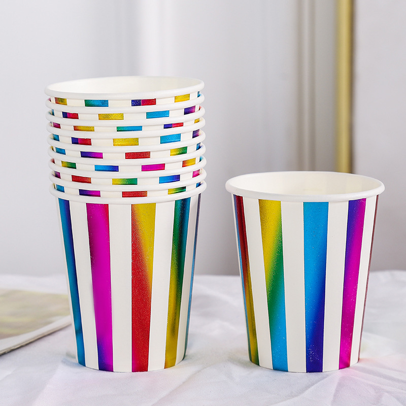 Pure Colour Party Disposable Paper Cups Juice Cup DIY Decoration Baby  Shower Kids Birthday Wedding Picnic Tableware Supply