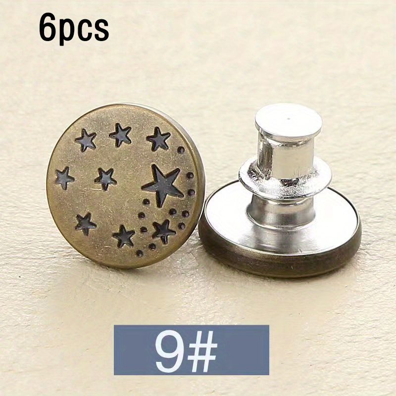 8sets Button Pins For Jeans Pants, No Sew Perfect Fit Jean Button Tightener  Replacement Adjustable Reusable Metal Clips Snap Tack, Instant Reduce Too
