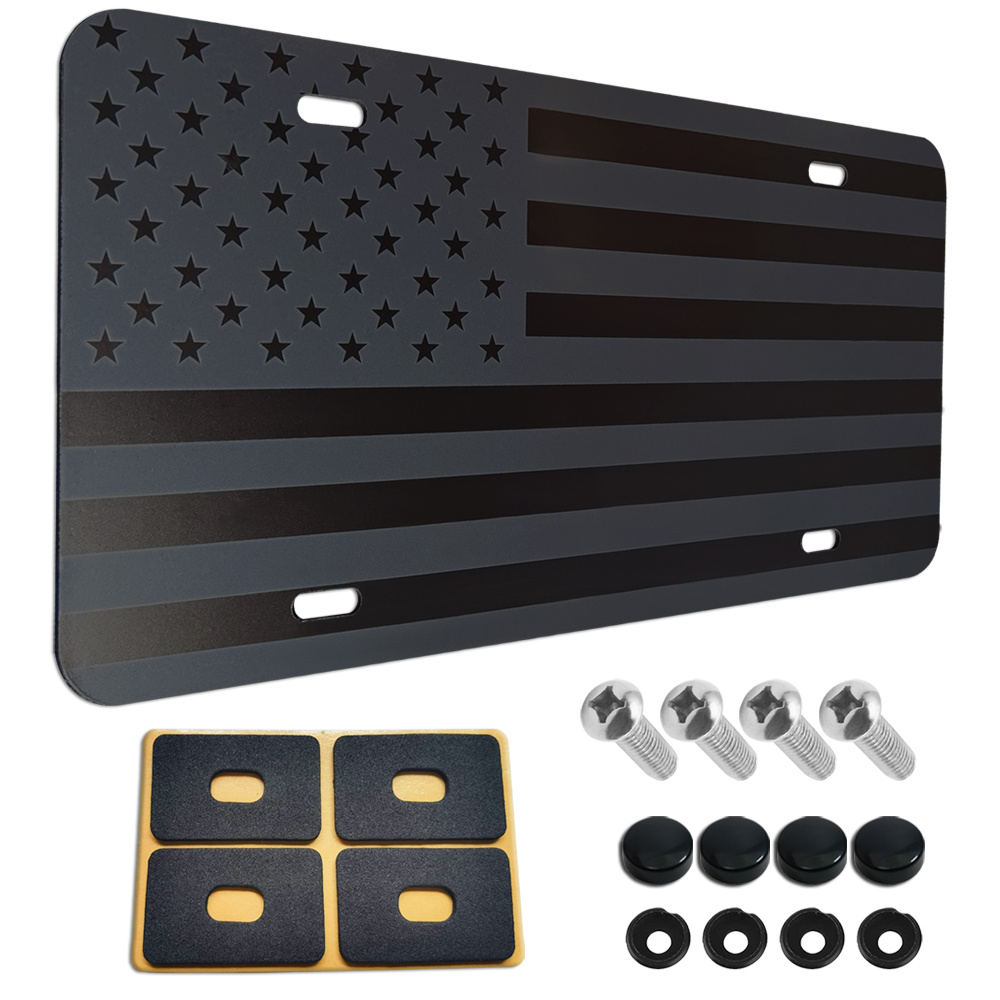 1 Marco Placa Matrícula Bandera Americana Negra, Cubierta Soporte Etiqueta  Coche Aluminio Resistente Patriótico Ee. Uu., Parachoques Delantero/suv,  Tornillos, Tapas - Automotriz - Temu