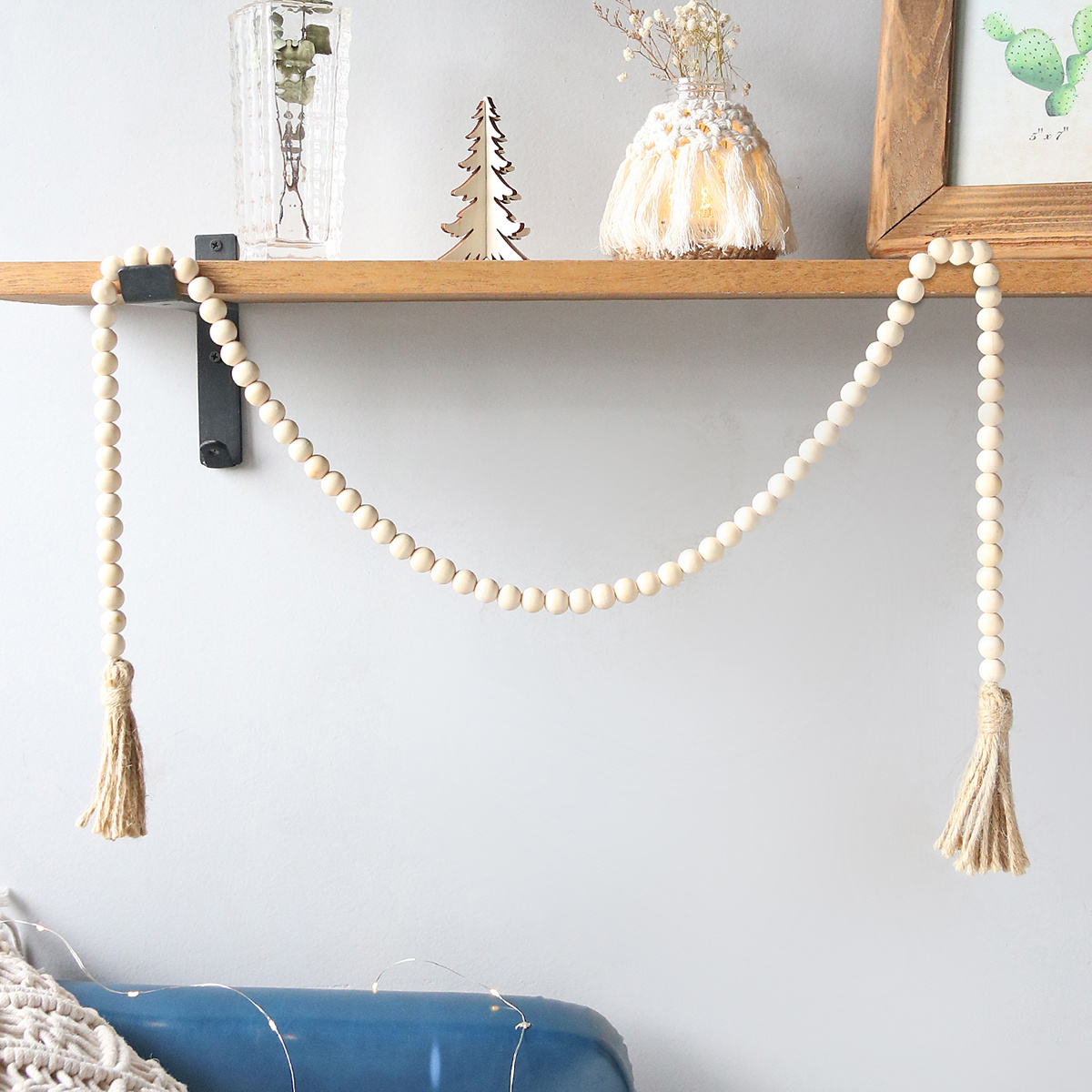 Hand woven Wooden Bead Garland For Home And Bedroom - Temu